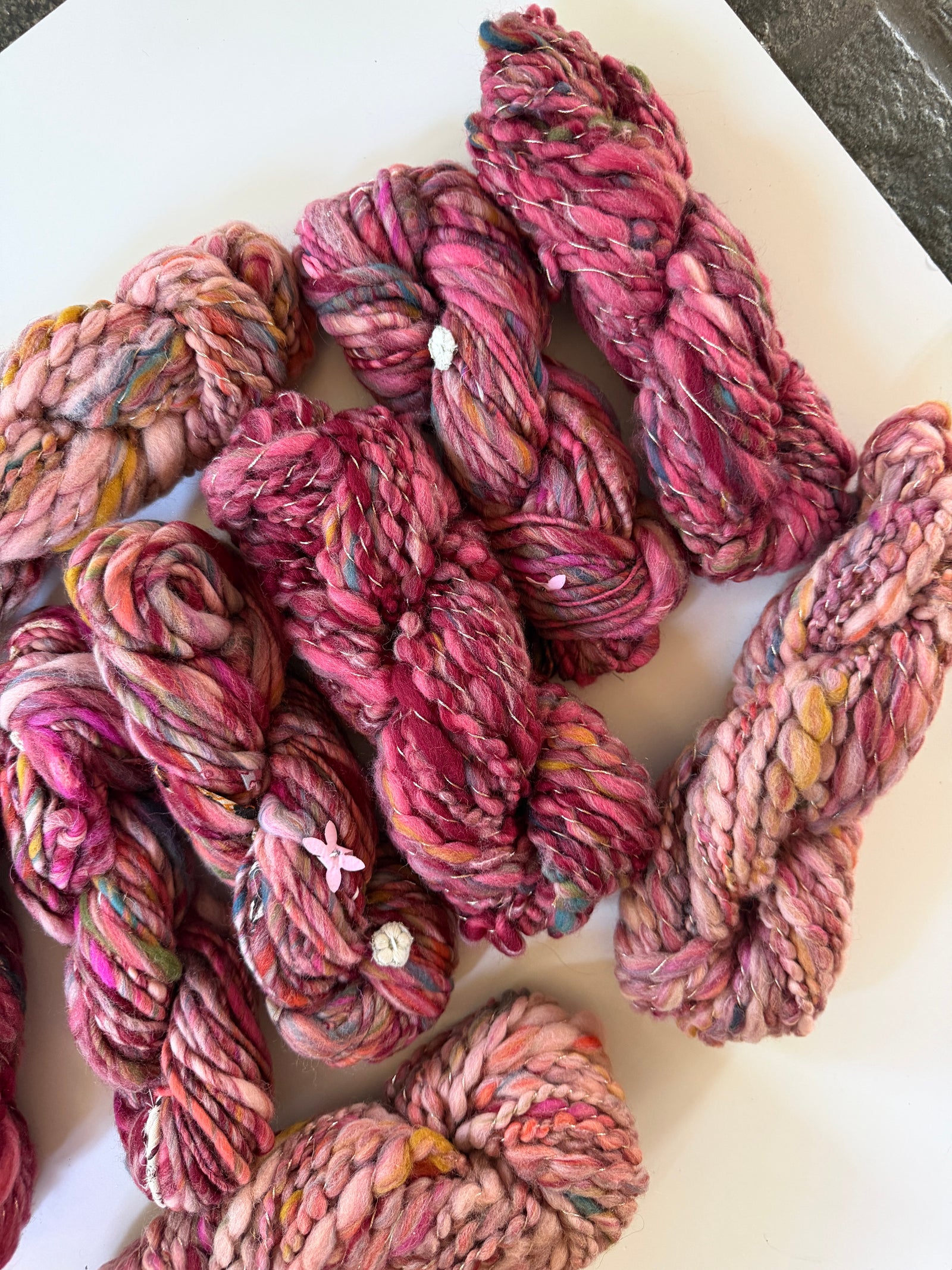 SOLD Maroon/Rose Sample Skein Bundle ~ 9 Mini Skeins