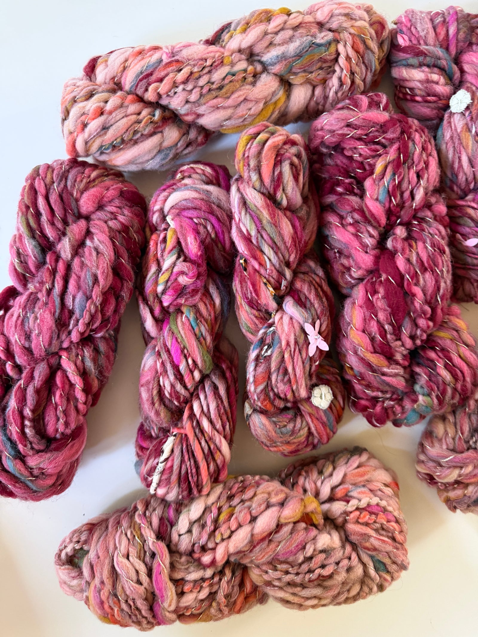 SOLD Maroon/Rose Sample Skein Bundle ~ 9 Mini Skeins