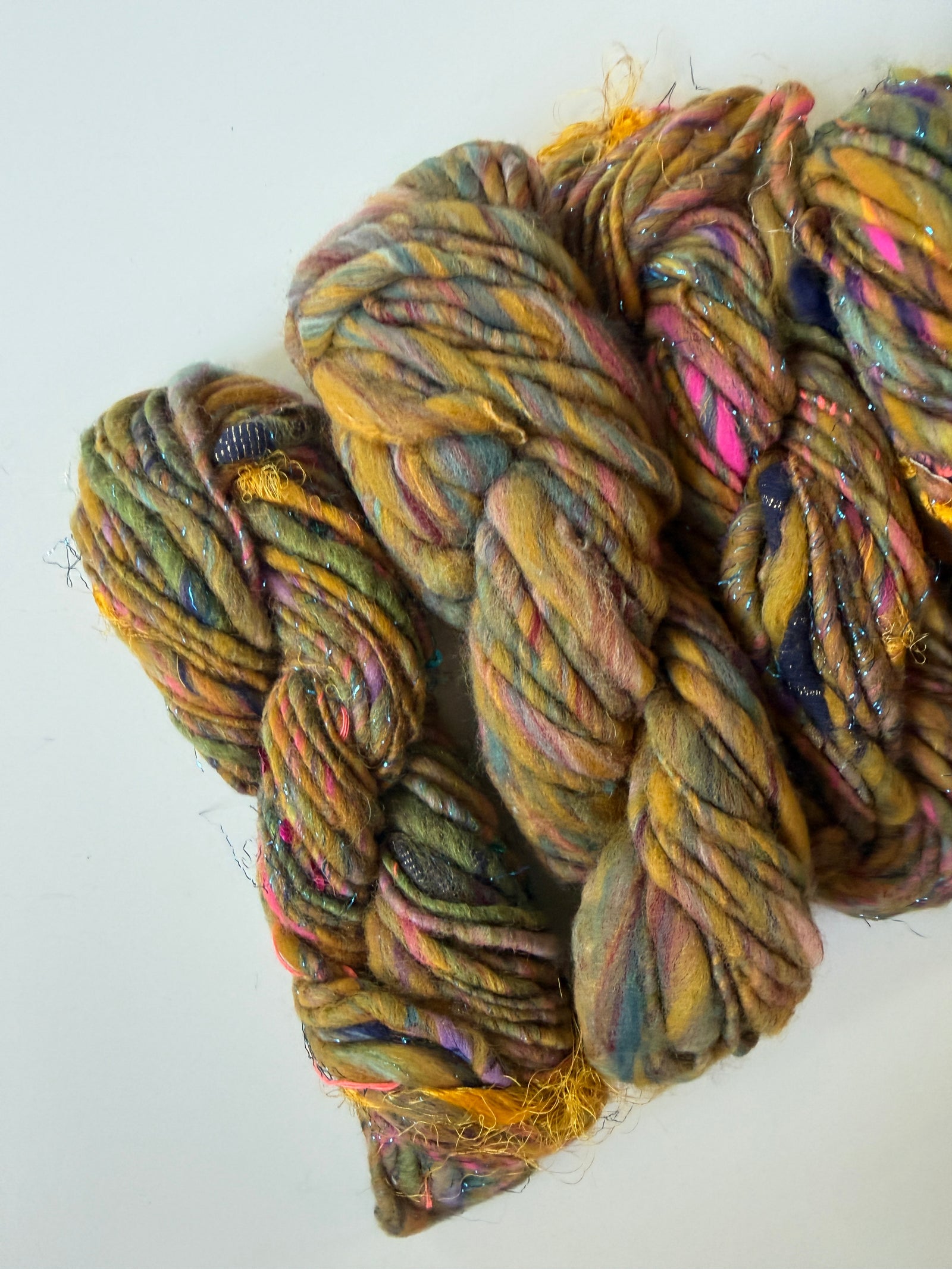 SOLD Mustard/Green Sample Skein Bundle ~ 5 Mini Skeins