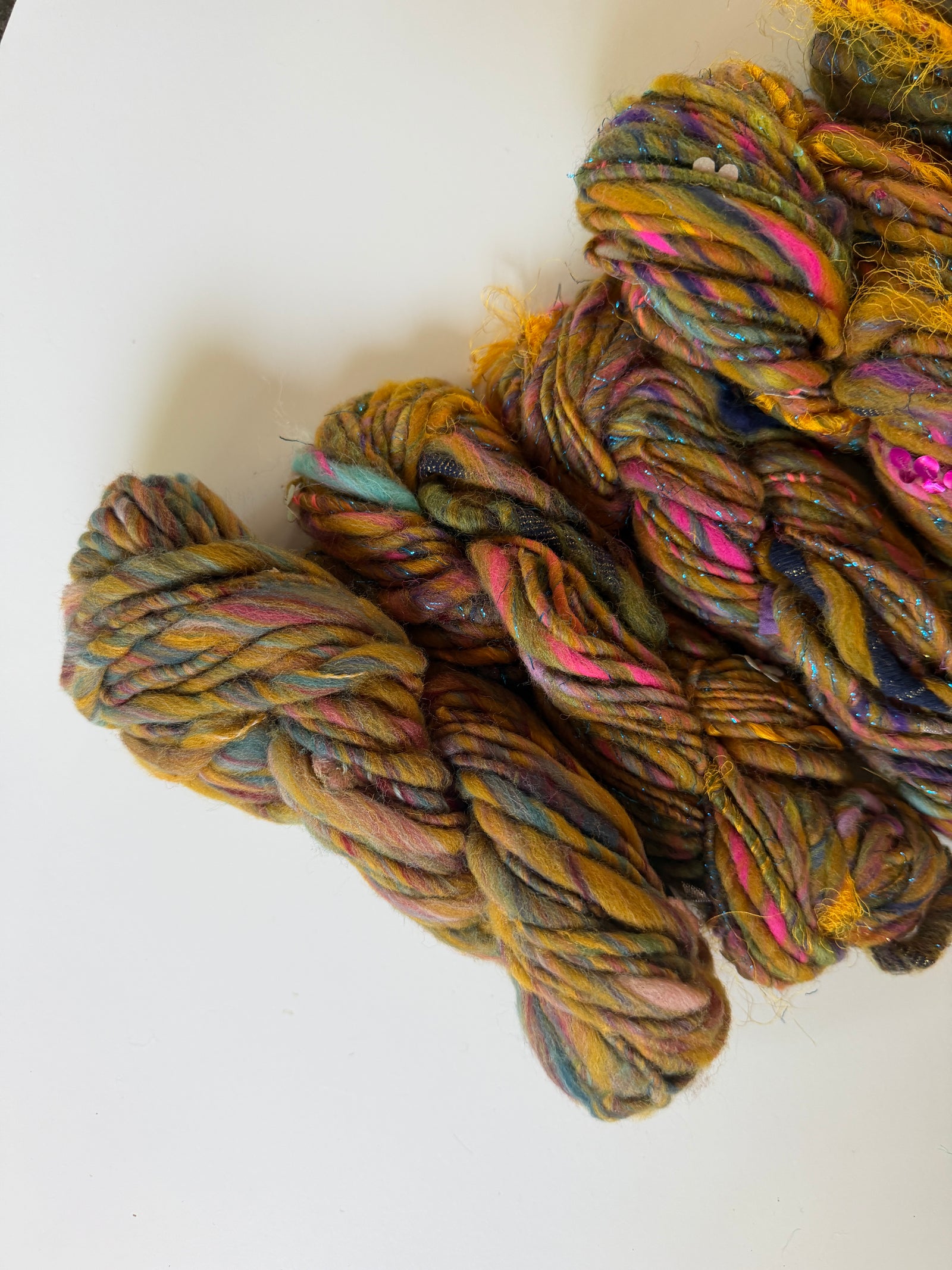 SOLD Mustard/Green Sample Skein Bundle ~ 5 Mini Skeins