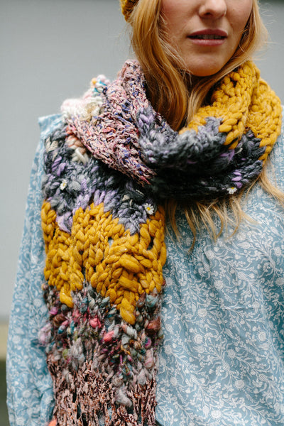 Knit Collage Chevron Sunrise Shawl Pattern