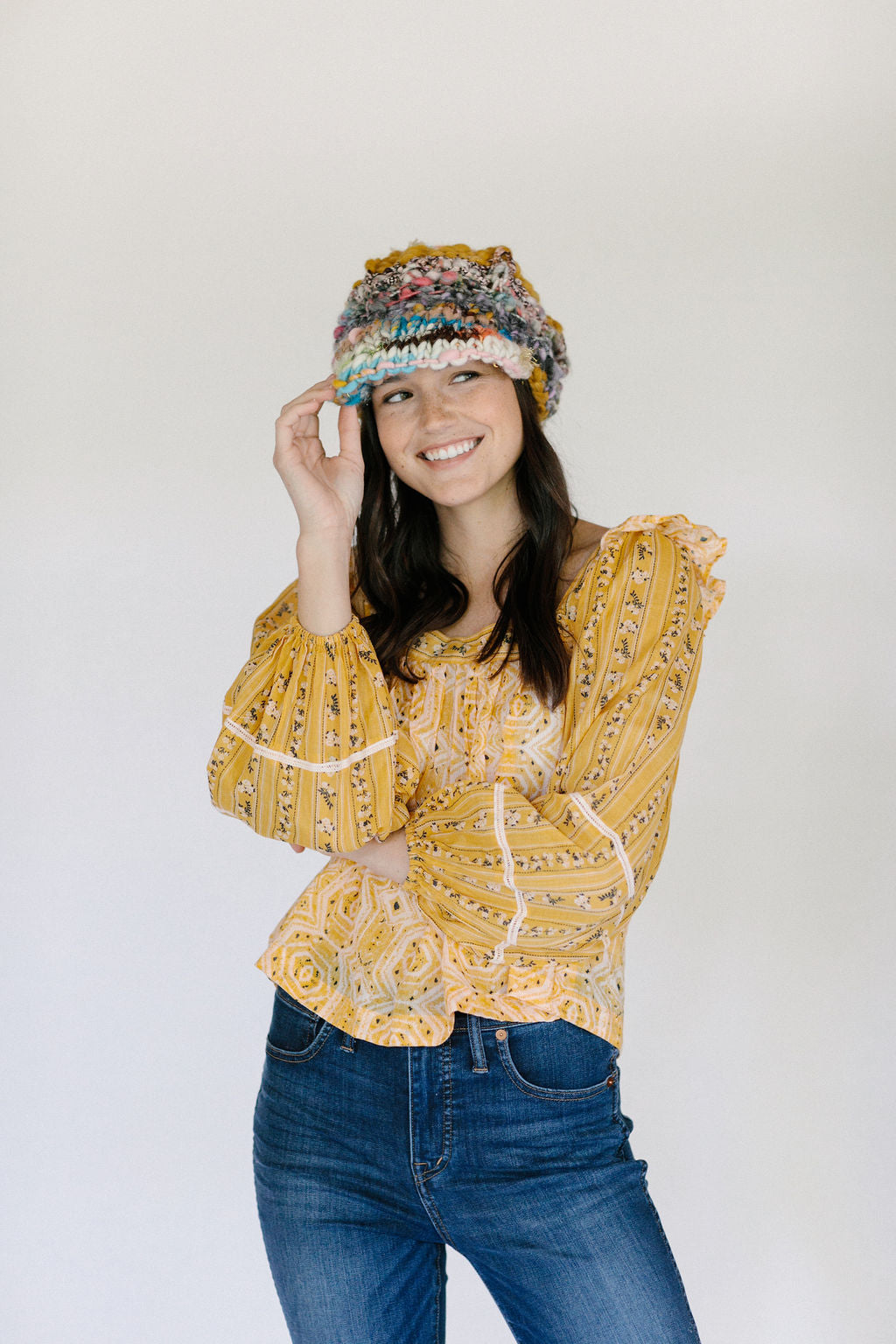 Chin Up Cabbie Hat Knit Collage Hat Pattern