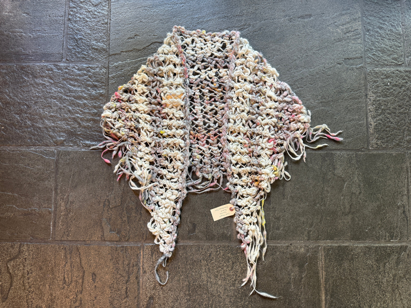 Color Dipped Twinkle Shawl ~ Amulet / Coconut Sparkle Sample 91