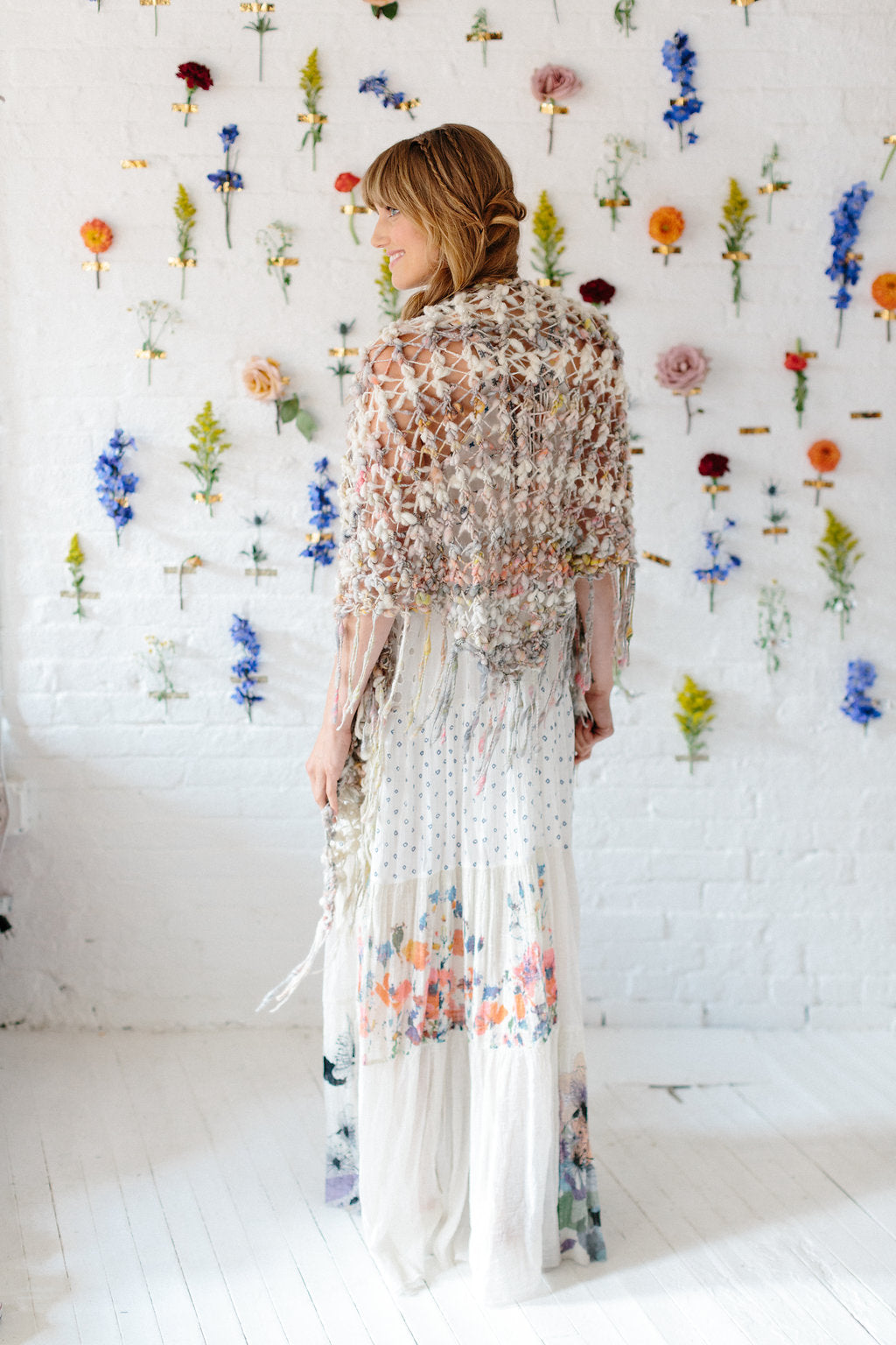 Color Dipped Twinkle Shawl ~ Amulet / Coconut Sparkle Sample 91