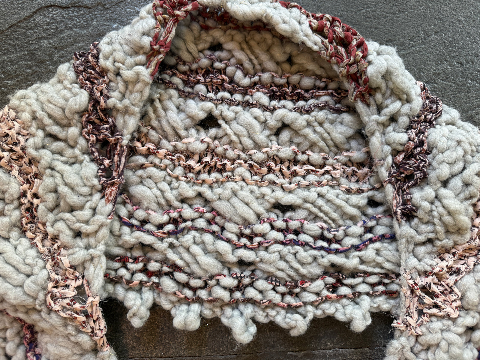 Constellation Shawl ~ Fog Heather / Blush Happy Sample 94