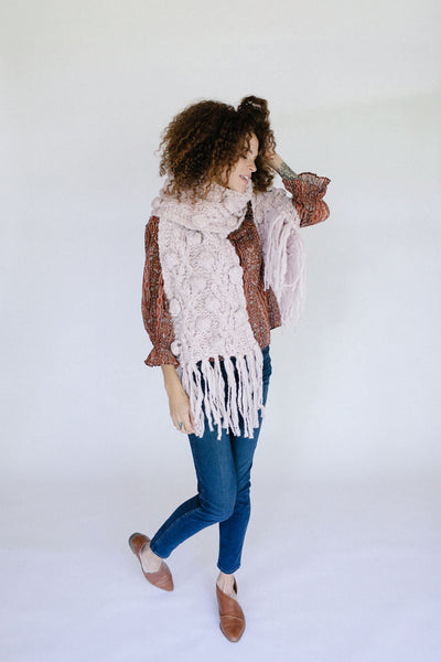 Knit Collage Cozy Happy Bobble Scarf Pattern