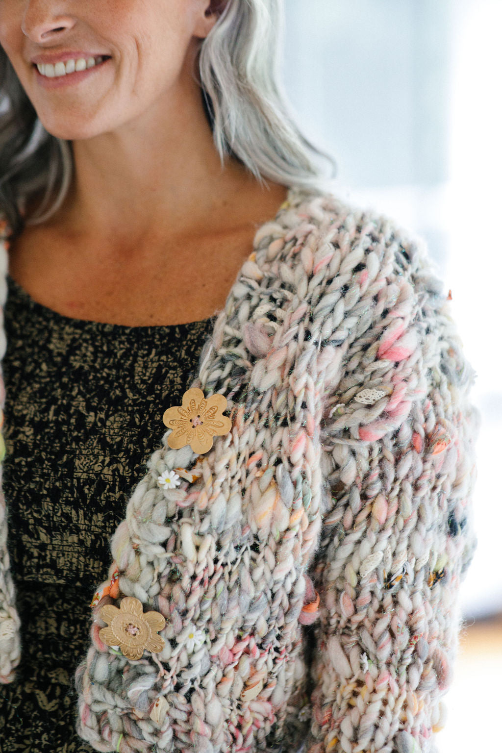 Daisy Chain Cardi Smoky Quartz