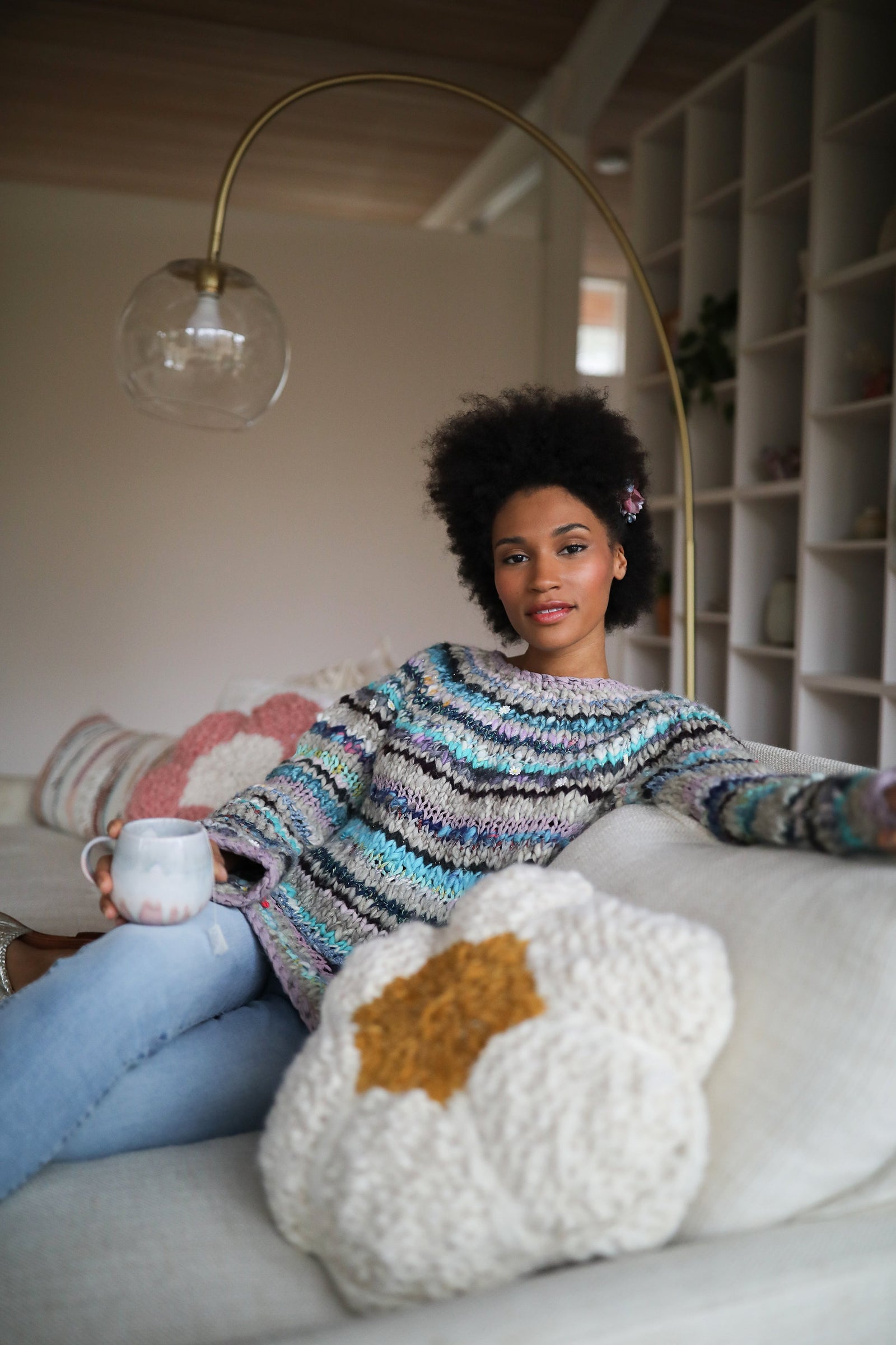 Knit Collage Daisy Pillow Kit