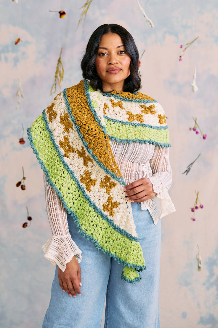 Dew Drop Crescent Shawl Pattern