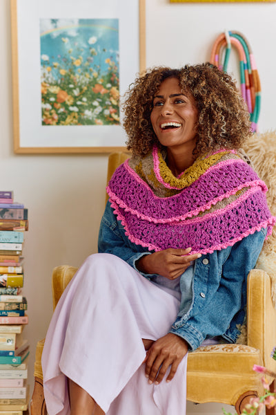 Dew Drop Crescent Shawl Pattern
