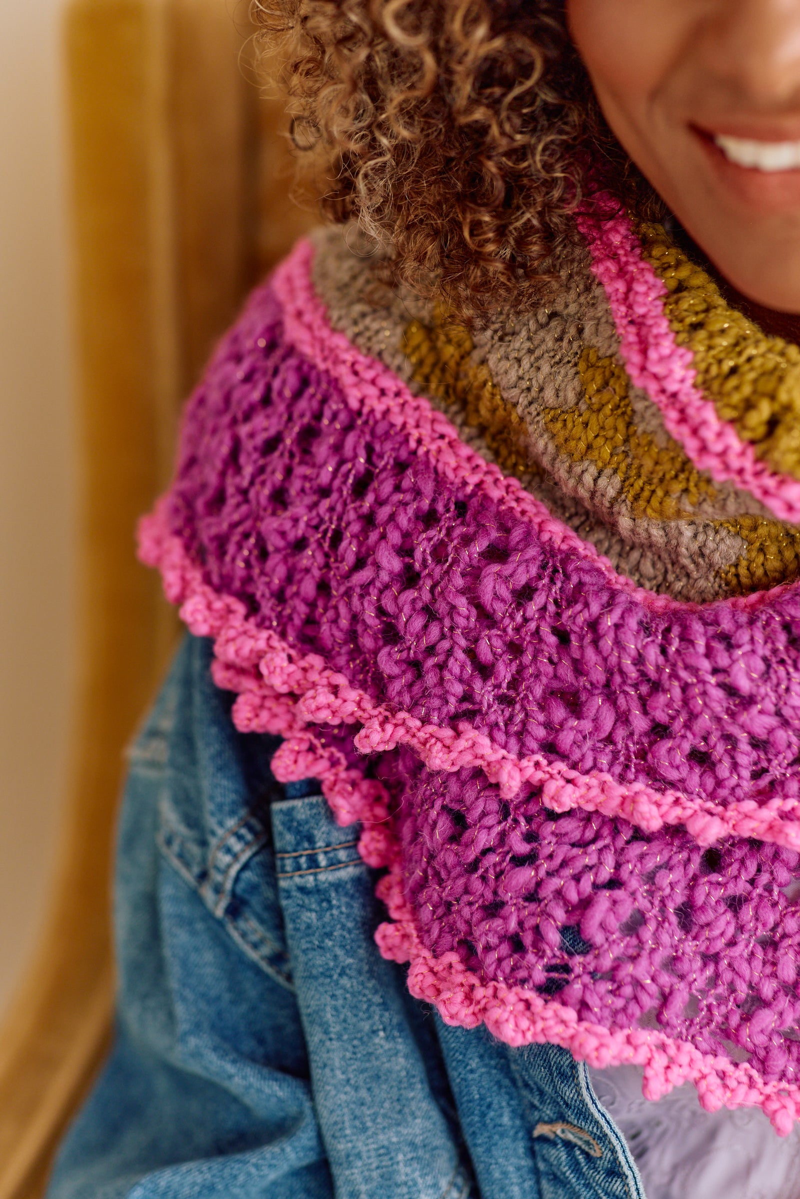 Dew Drop Crescent Shawl Pattern