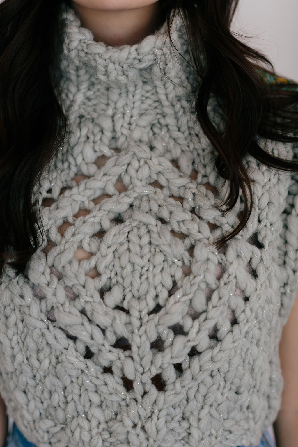 Knit Collage Diamond Crop Sweater Pattern