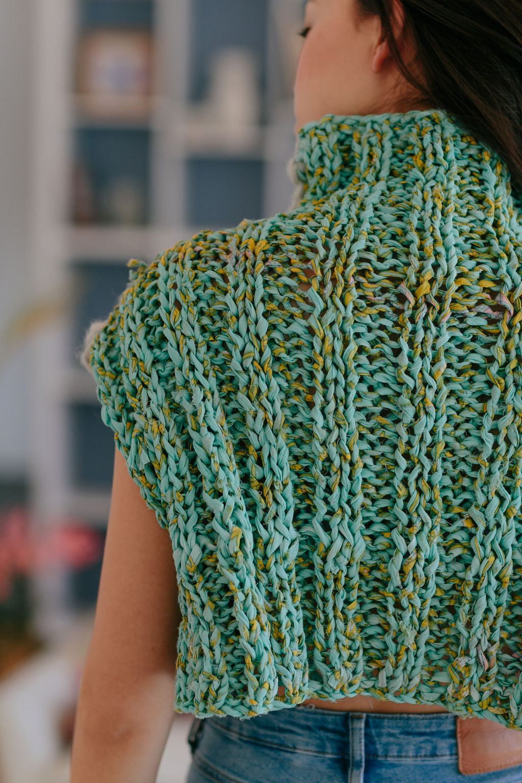 Knit Collage Diamond Crop Sweater Pattern