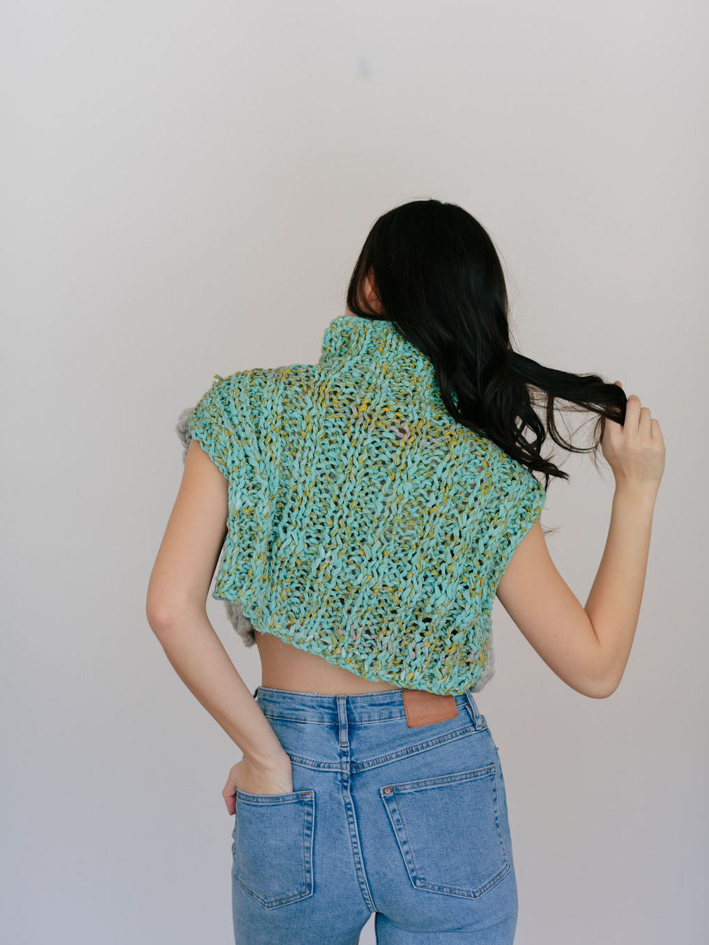 Knit Collage Diamond Crop Sweater Pattern