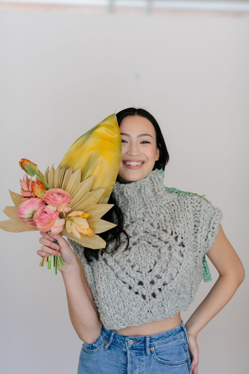 Knit Collage Diamond Crop Sweater Pattern