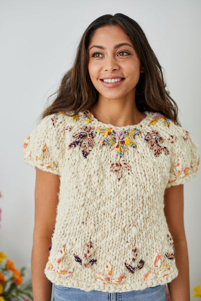 Kaleidoscope Embroidered Sweater ~ Needles