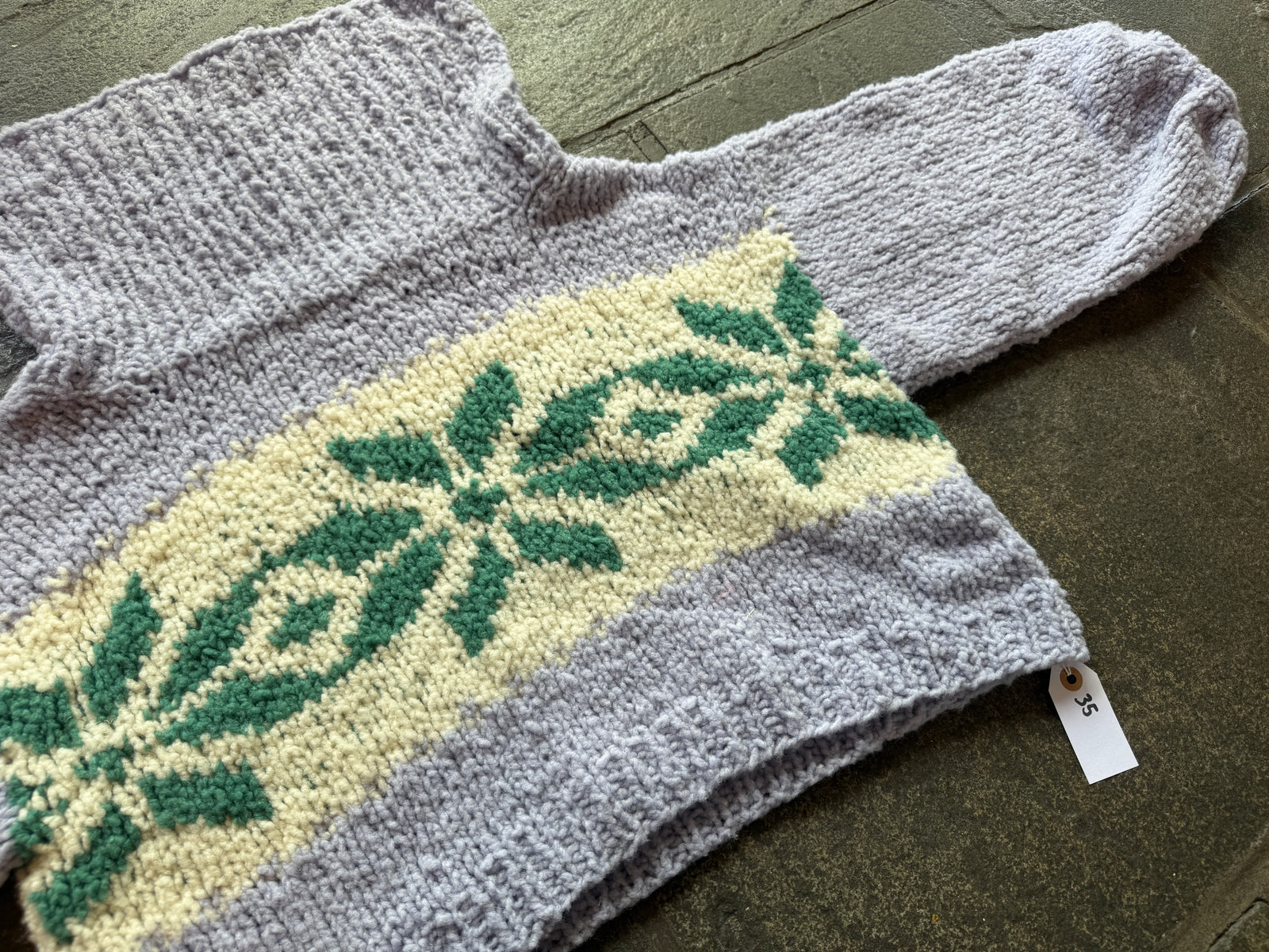 Enchanted Forest Sweater ~ Periwinkle / Ice Green Sample 35