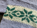 Enchanted Forest Sweater ~ Periwinkle / Ice Green Sample 35