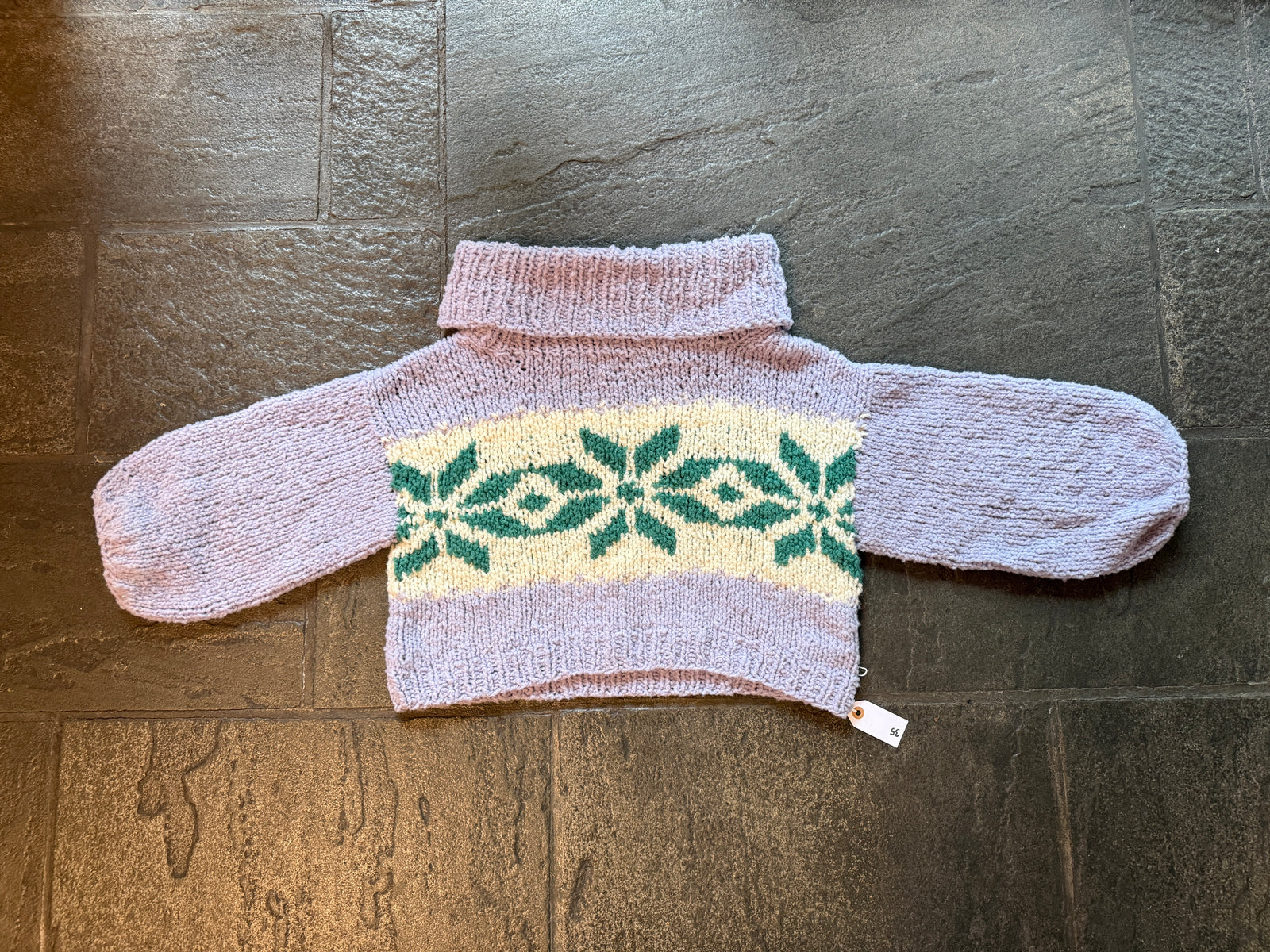 Enchanted Forest Sweater ~ Periwinkle / Ice Green Sample 35