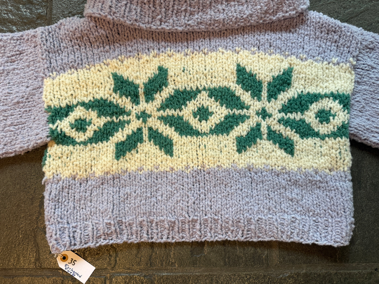 Enchanted Forest Sweater ~ Periwinkle / Ice Green Sample 35