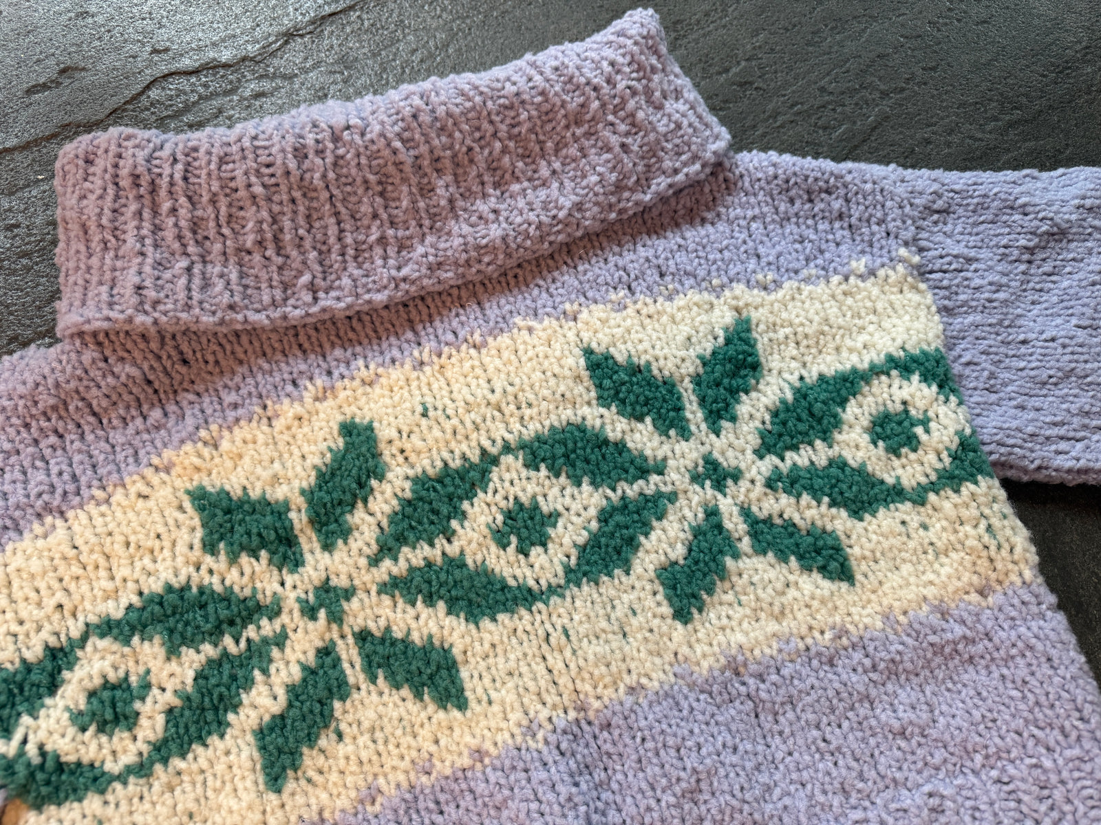 Enchanted Forest Sweater ~ Periwinkle / Ice Green Sample 35
