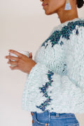 Exhale Sweater ~ Minty / Cornflower Sample 13