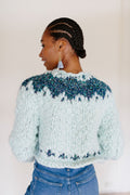Exhale Sweater ~ Minty / Cornflower Sample 13