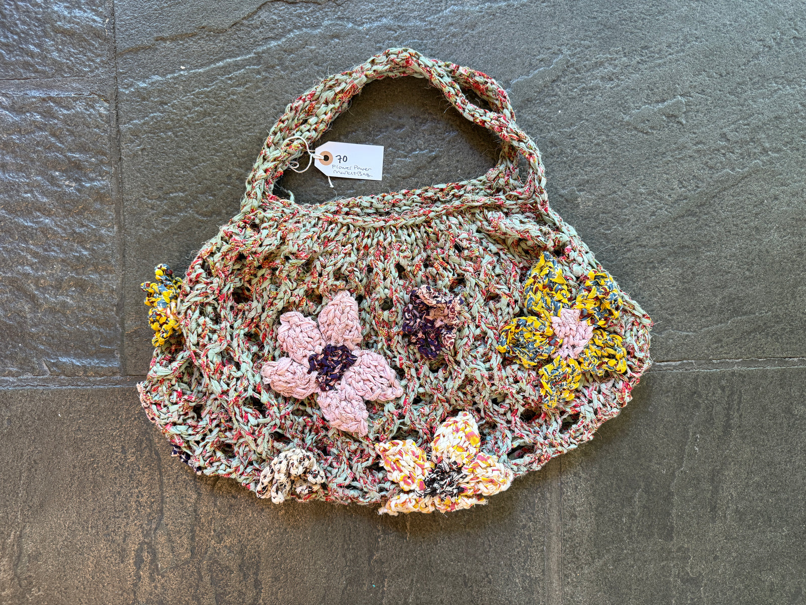 Flower Power Market Bag ~ Sage Green Sample 70