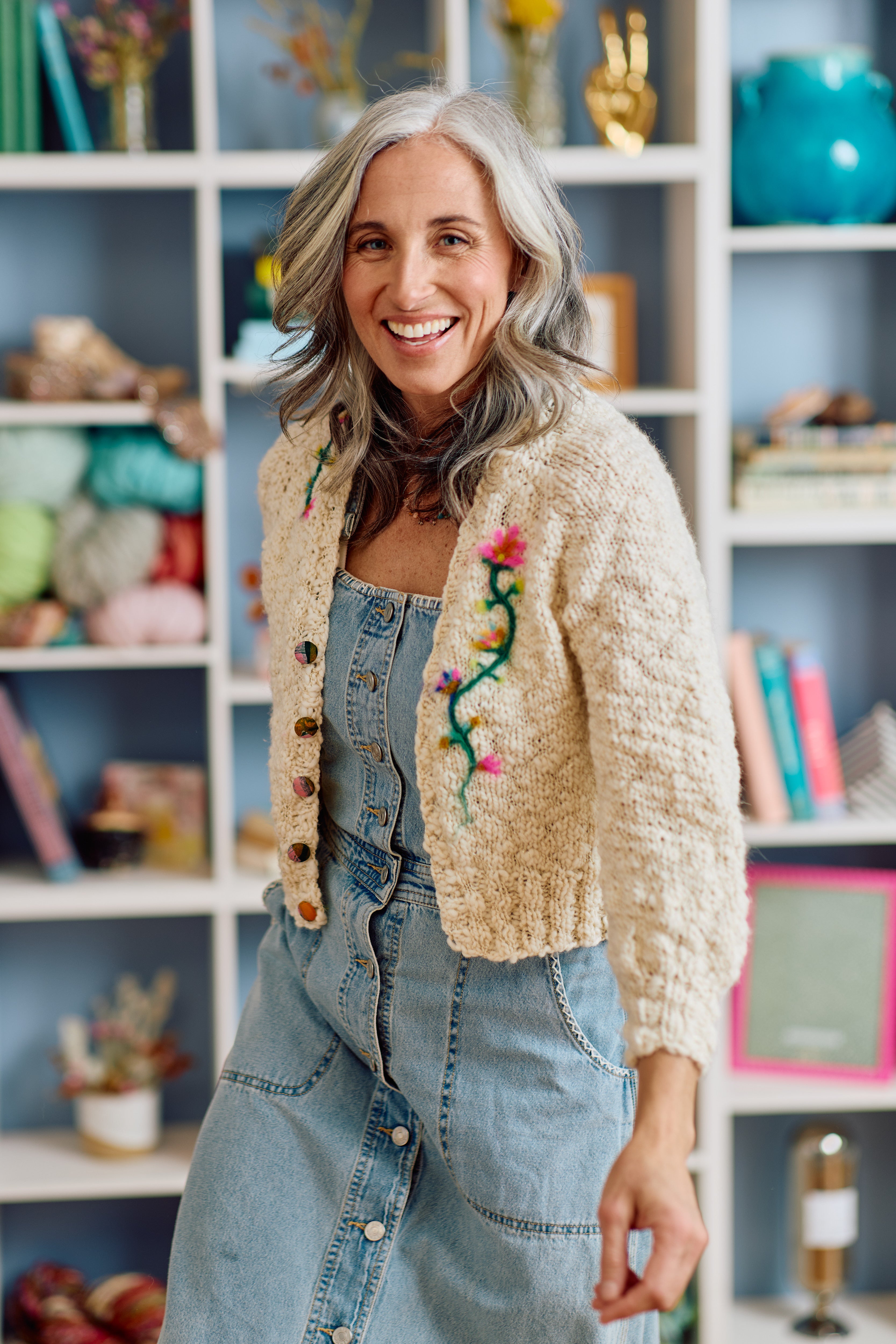 Flow State Cardi Kit with Needle Felting – Knit Collage