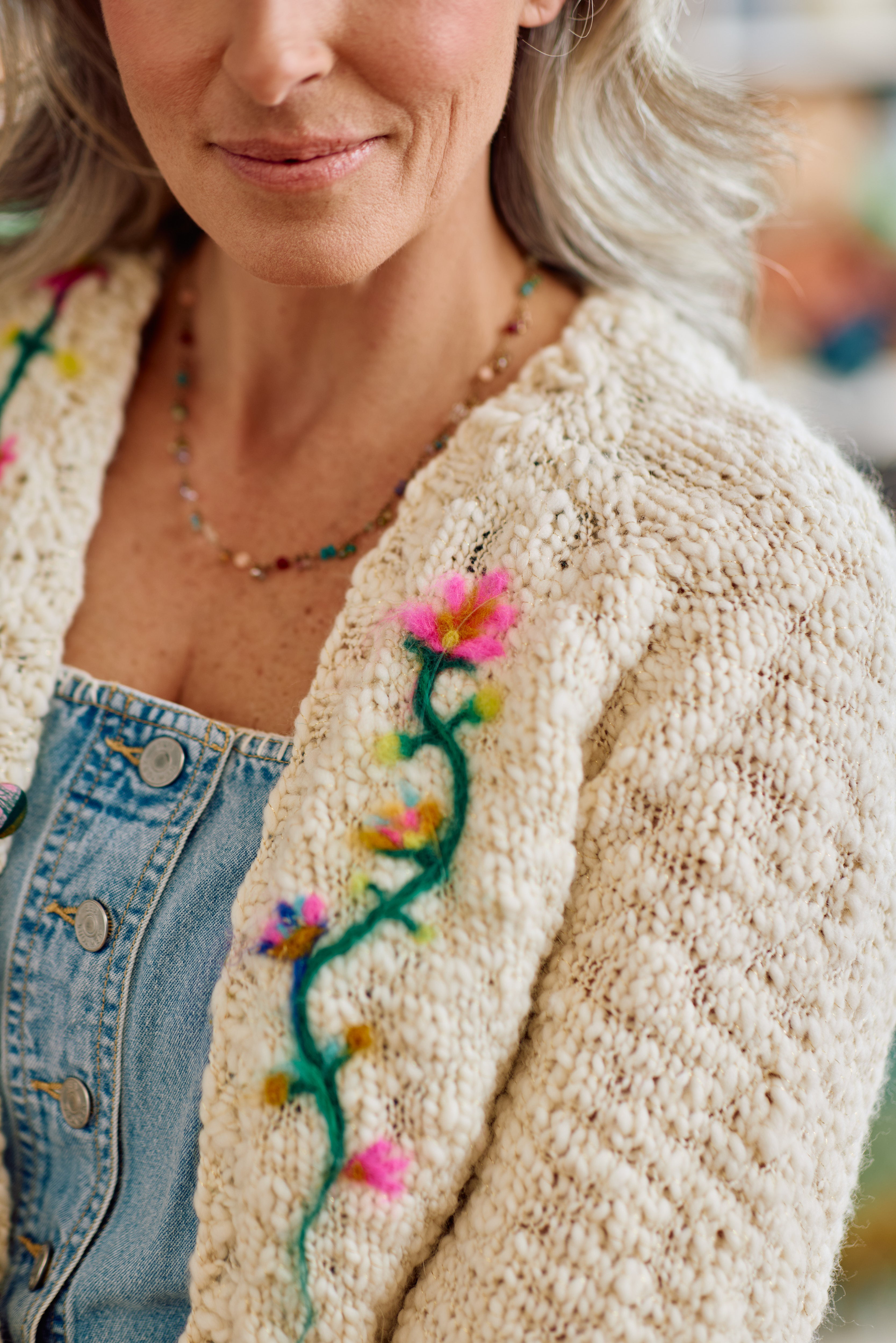 Flow State Cardi Kit with Needle Felting – Knit Collage