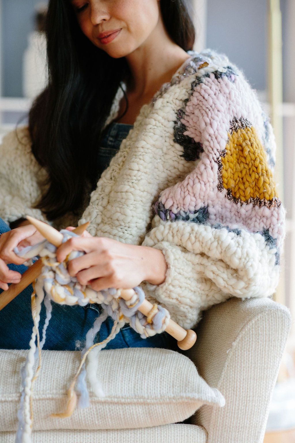 ぷ*！様 UND TEXTURE ART FLOWER KNIT CARDIGA UND TEXTURE ART FLOWER KNIT CARDIGAN