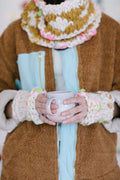 Flower Power Moto Mitts Knit Collage Pattern