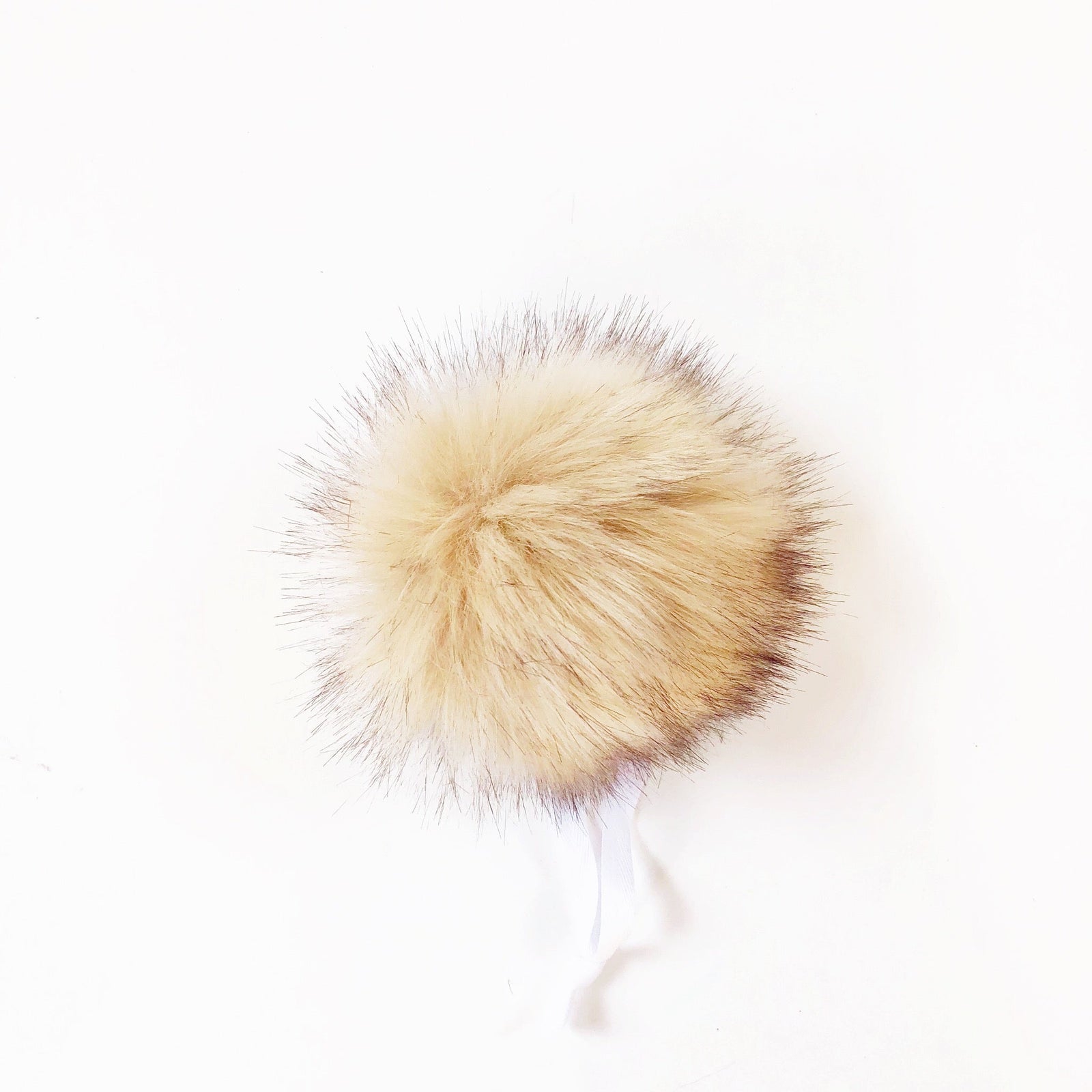 Knit Collage Faux Fur Pom Poms Fox Cream