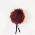 Knit Collage Faux Fur Pom Poms Wine