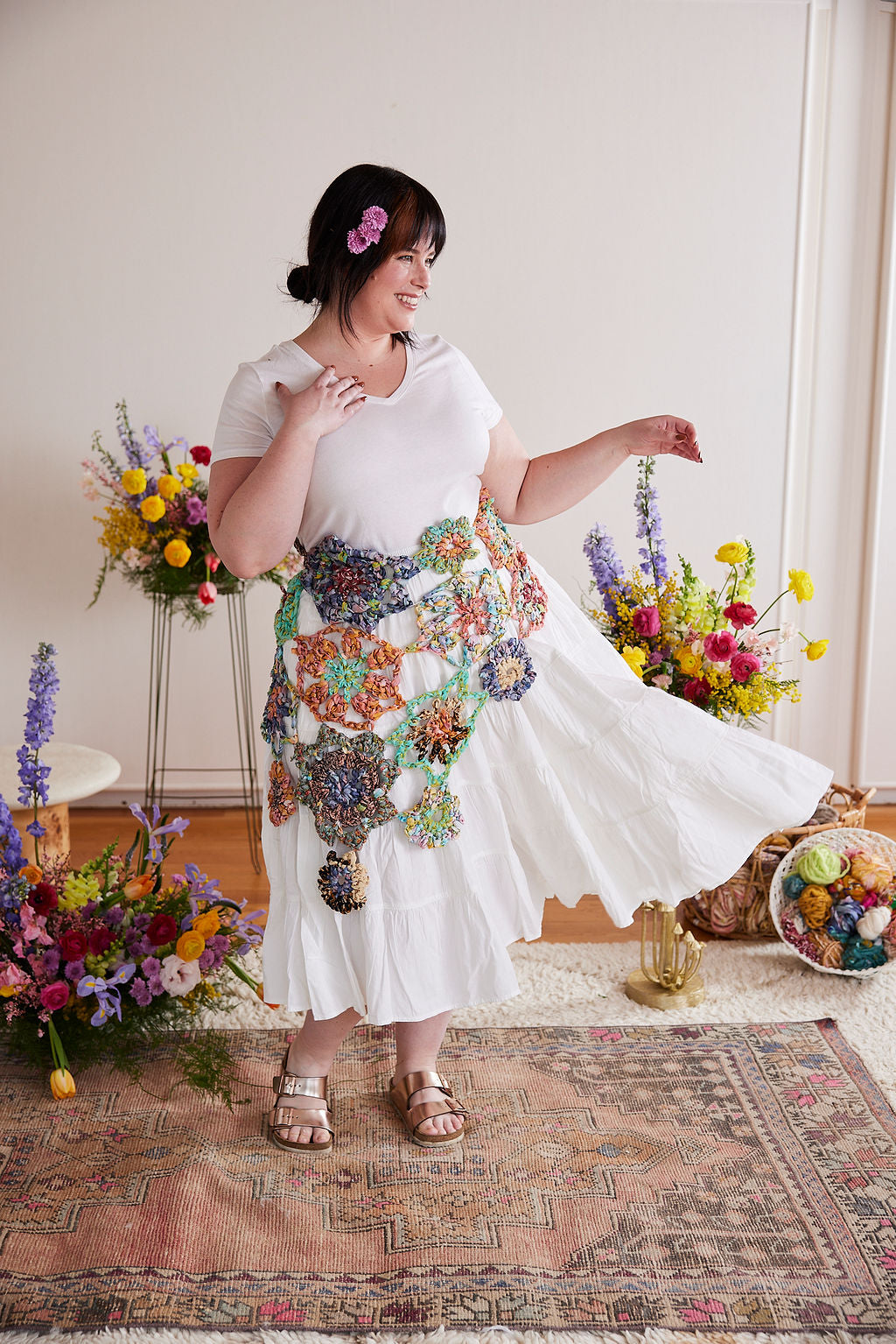 Frolic Flower Crochet Shawl Pattern