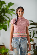 Gumdrop Sweater Short Sleeve ~ Peony / High Vibes Sample 34