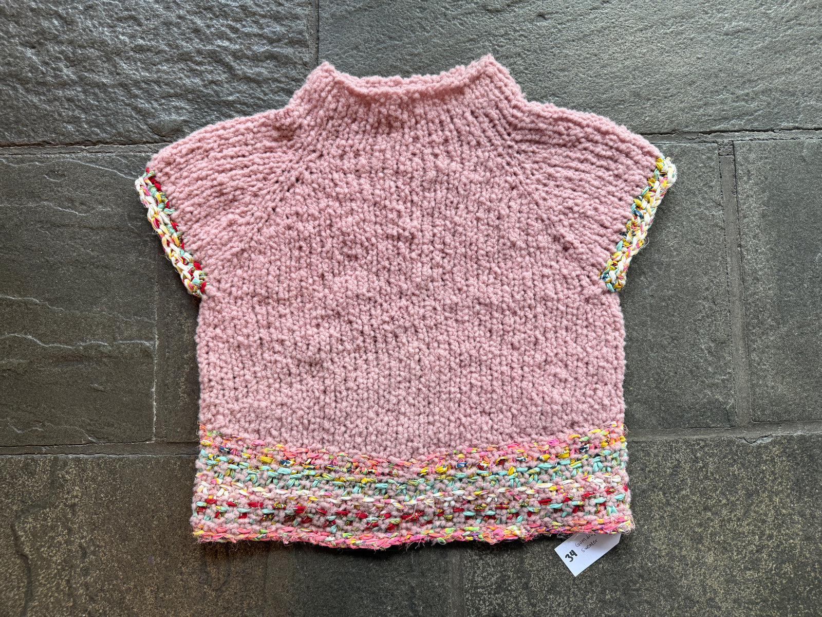 Gumdrop Sweater Short Sleeve ~ Peony / High Vibes Sample 34