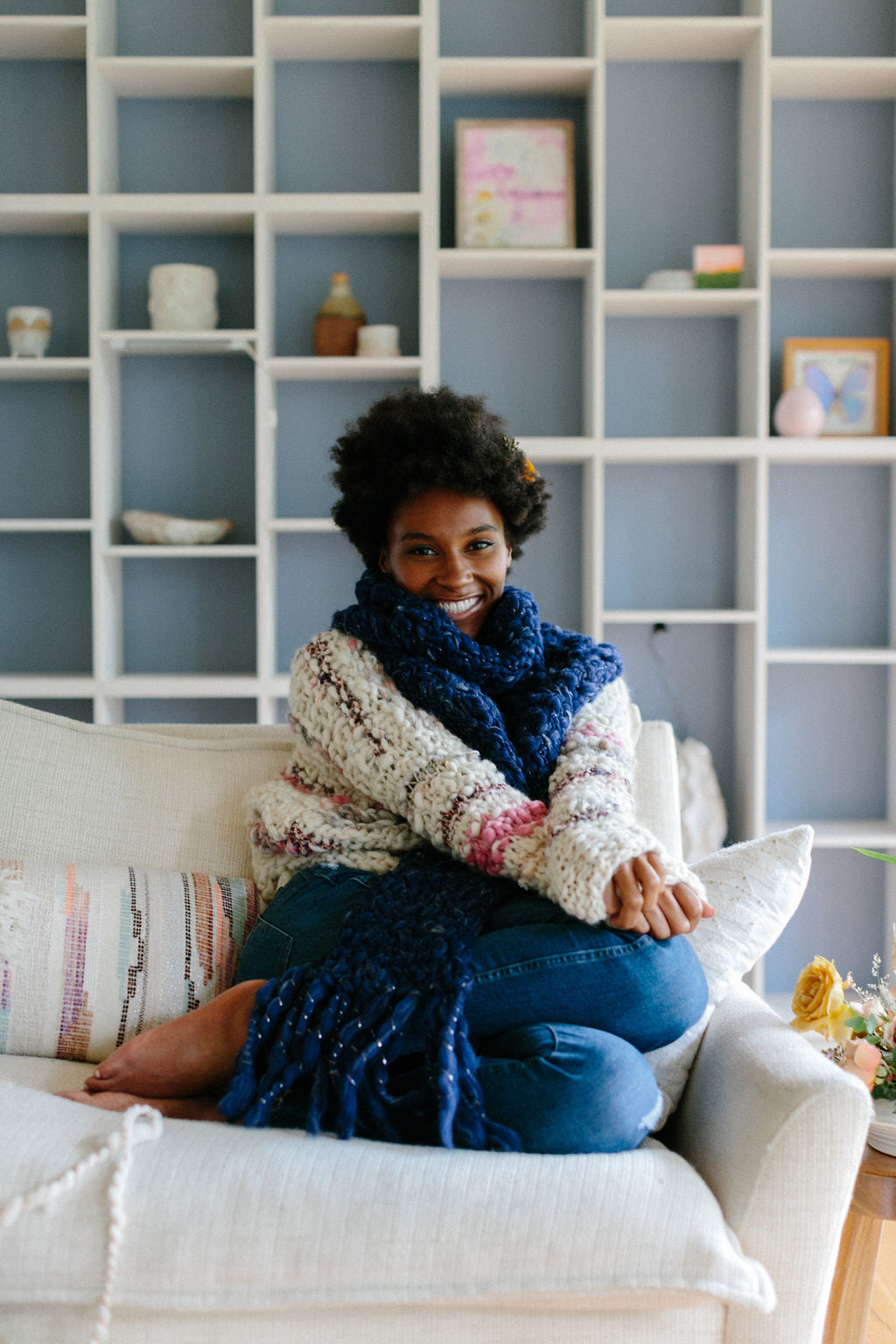 Knit Collage Herringbone Lace Cowl and Scarf Patterns