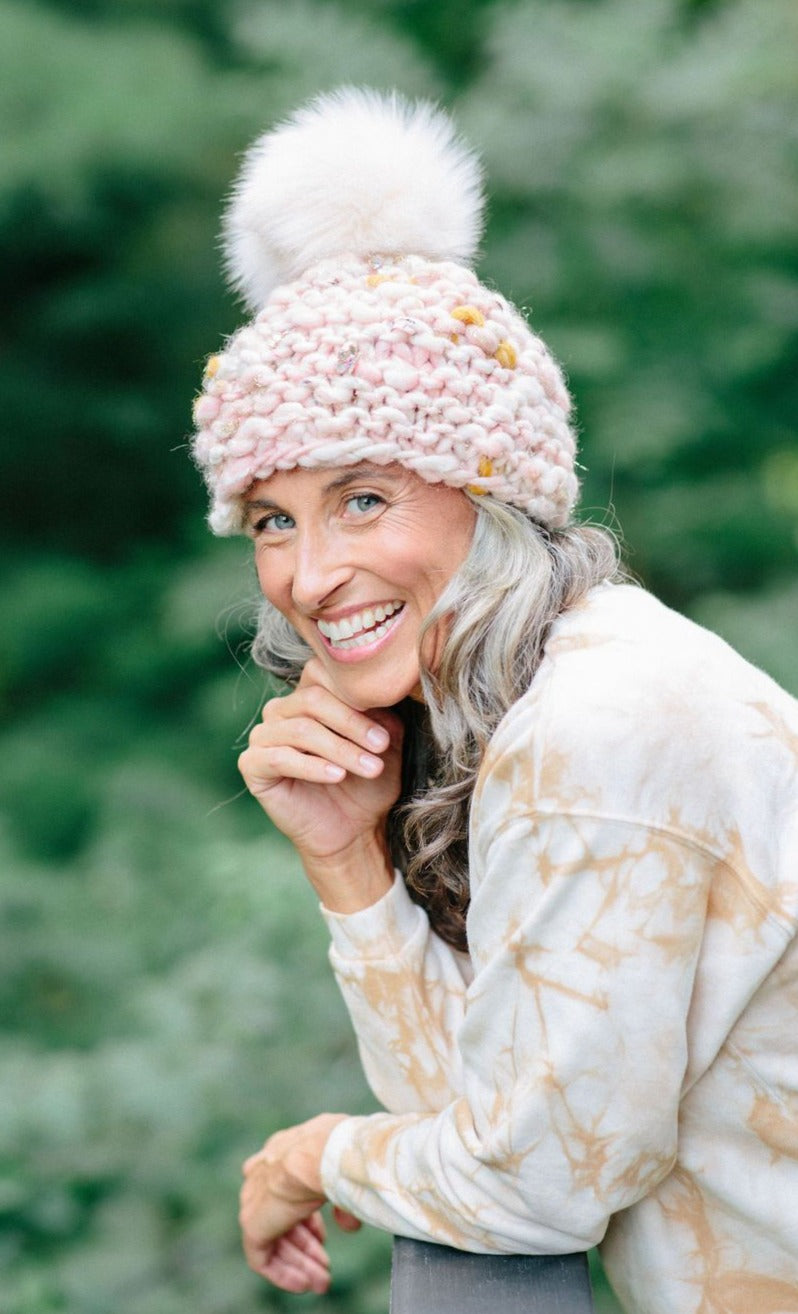 Hometown Beanie Hat Pattern Knit Collage