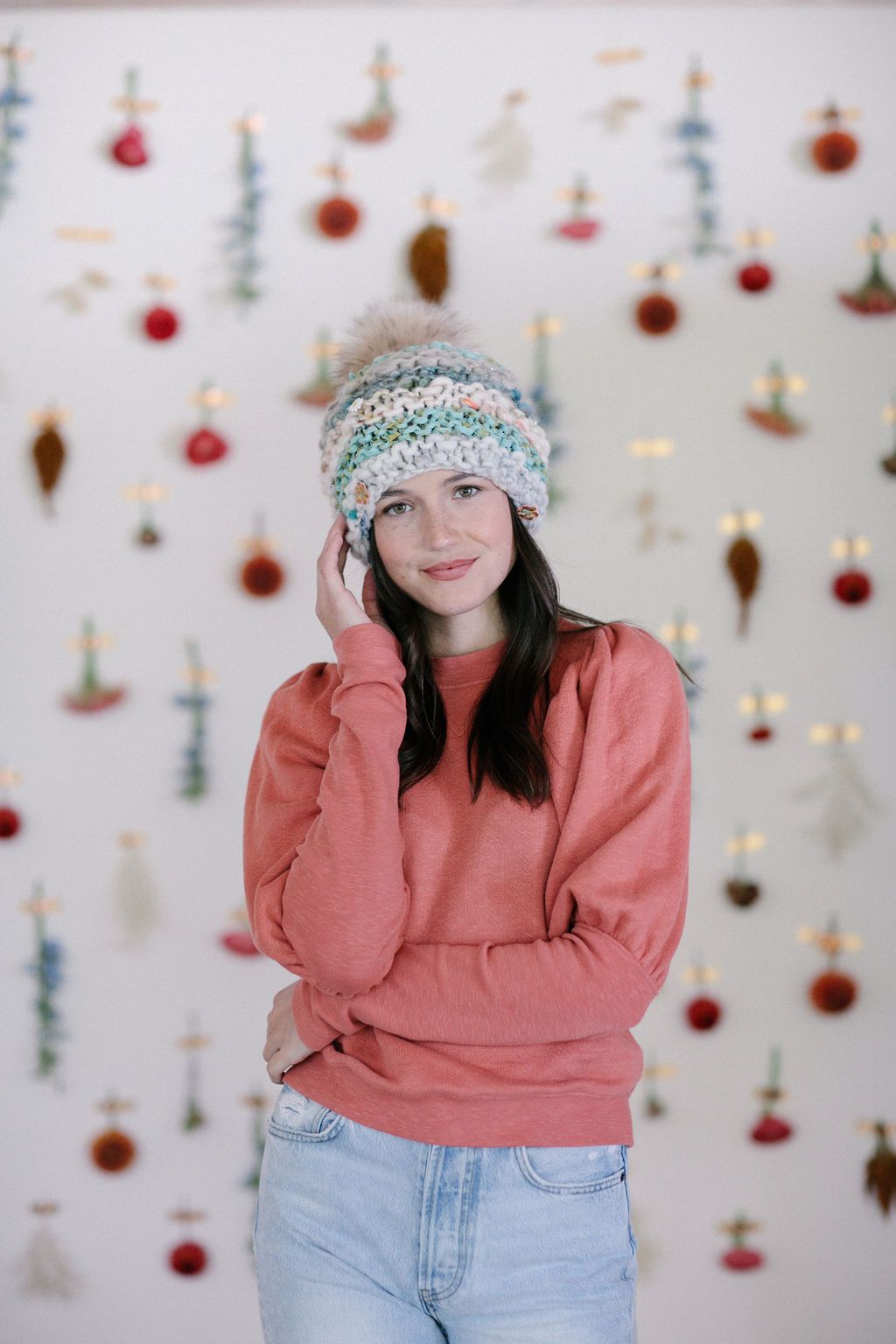 Hometown Beanie Hat Pattern Knit Collage