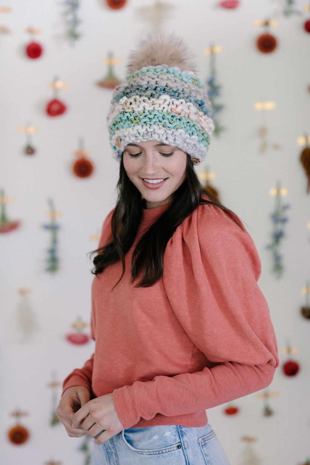 Hometown Beanie Hat Pattern Knit Collage