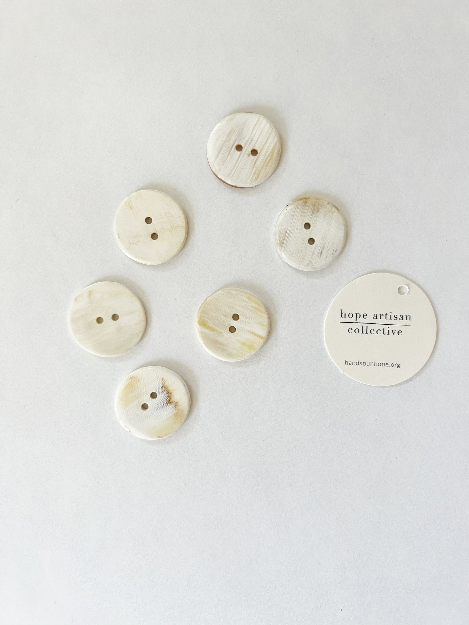 Handspun Hope Cow Horn Buttons