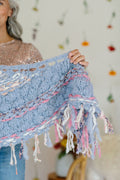The Inner Beauty Shawl is a mixture of texture, colorwork and fringe