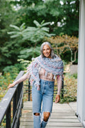 Model wearing the Inner Beauty Shawl wrapped around her neck