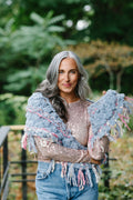 The Inner Beauty Shawl can be worn around the shoulders