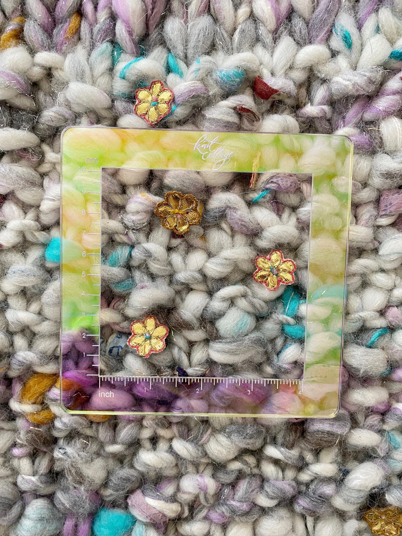 Knit Collage Iridescent Gauge Square Tool