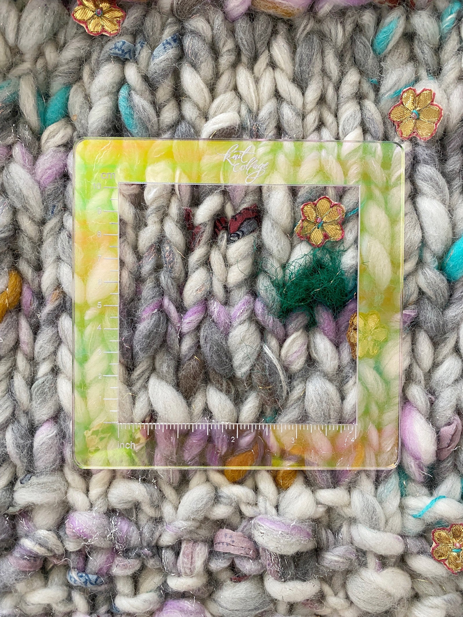 Knit Collage Iridescent Gauge Square Tool