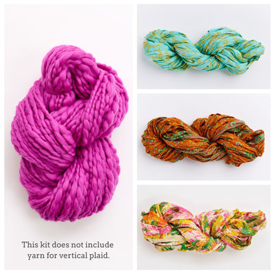 Plaid Happy Sweater without Vertical Plaid Yarn ~ Knitalong Kit
