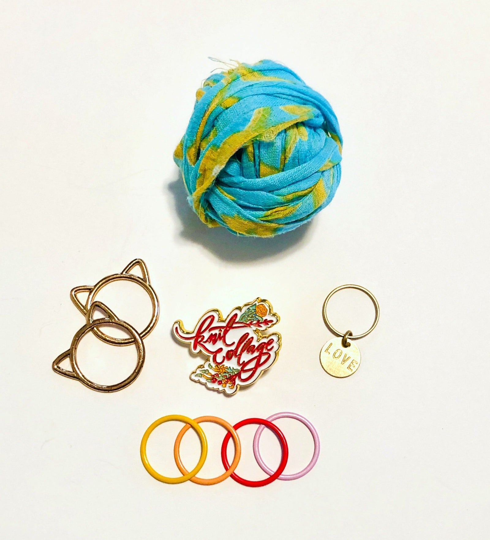 Knit Collage Logo Pin