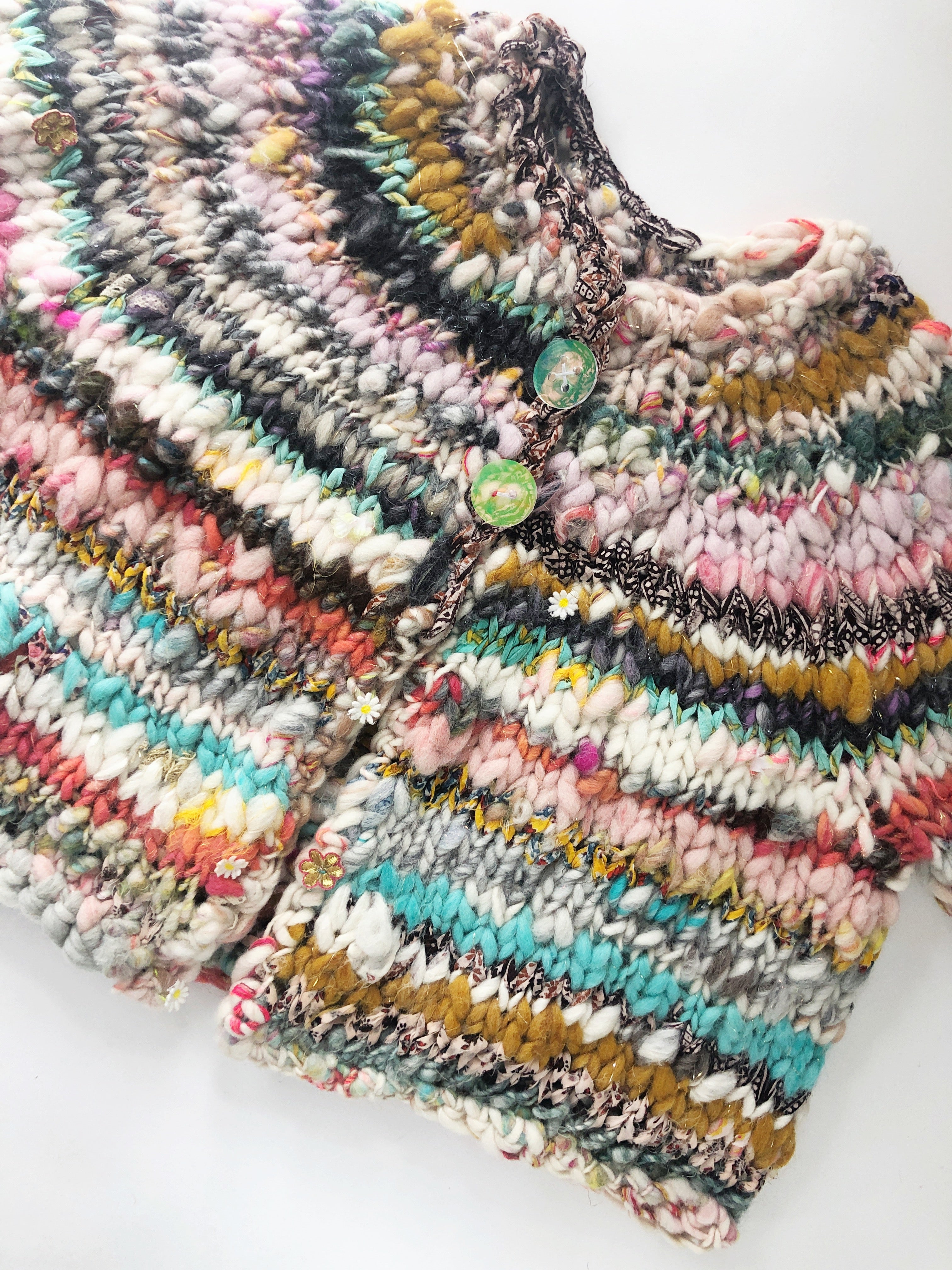Iridescent Buttons – Knit Collage